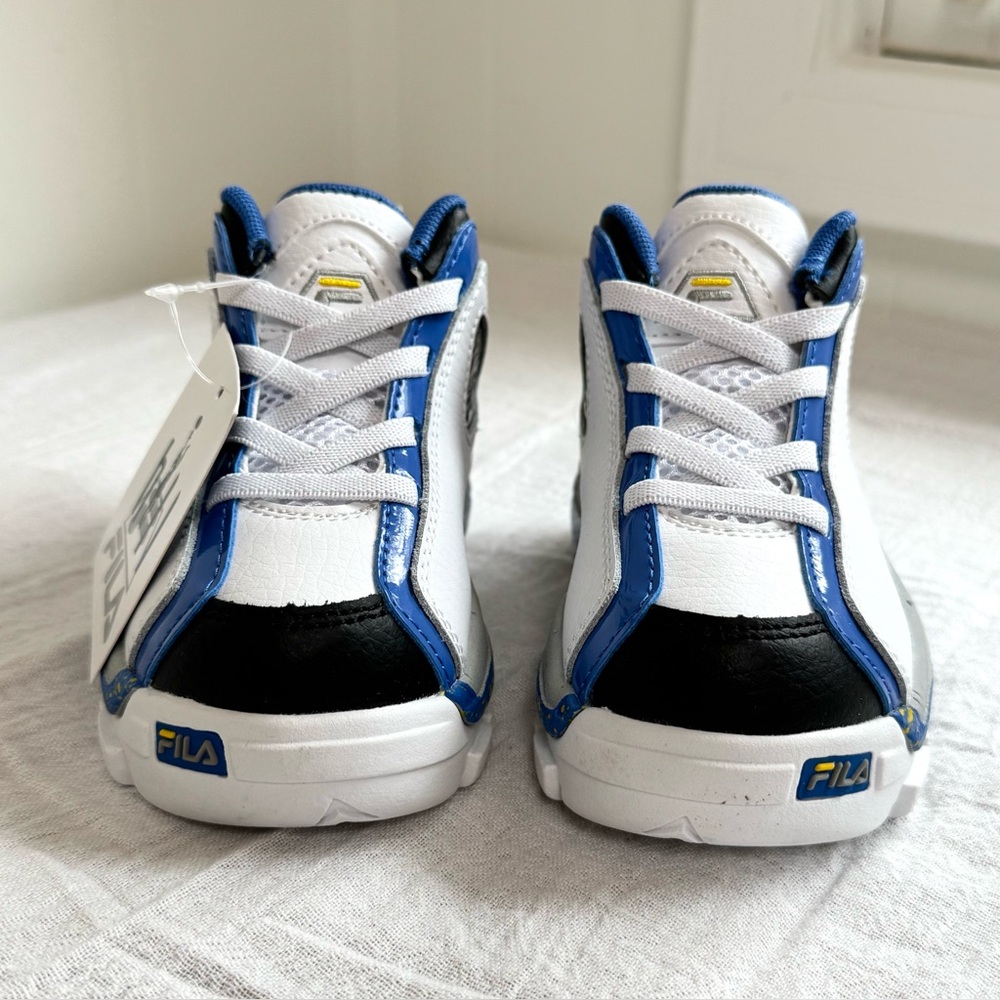 New Fila Grant Hill 2 Sneakers White Nebulas Blue Lemon Yellow Toddler Shoes NIB - Picture 6 of 8
